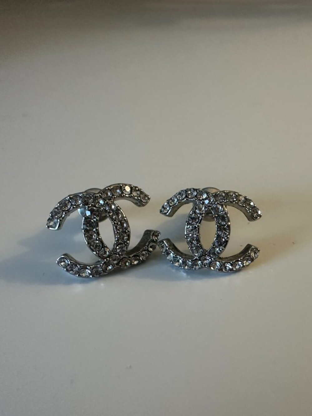 CC Stud Earrings - Silver / Cubic Zirconia